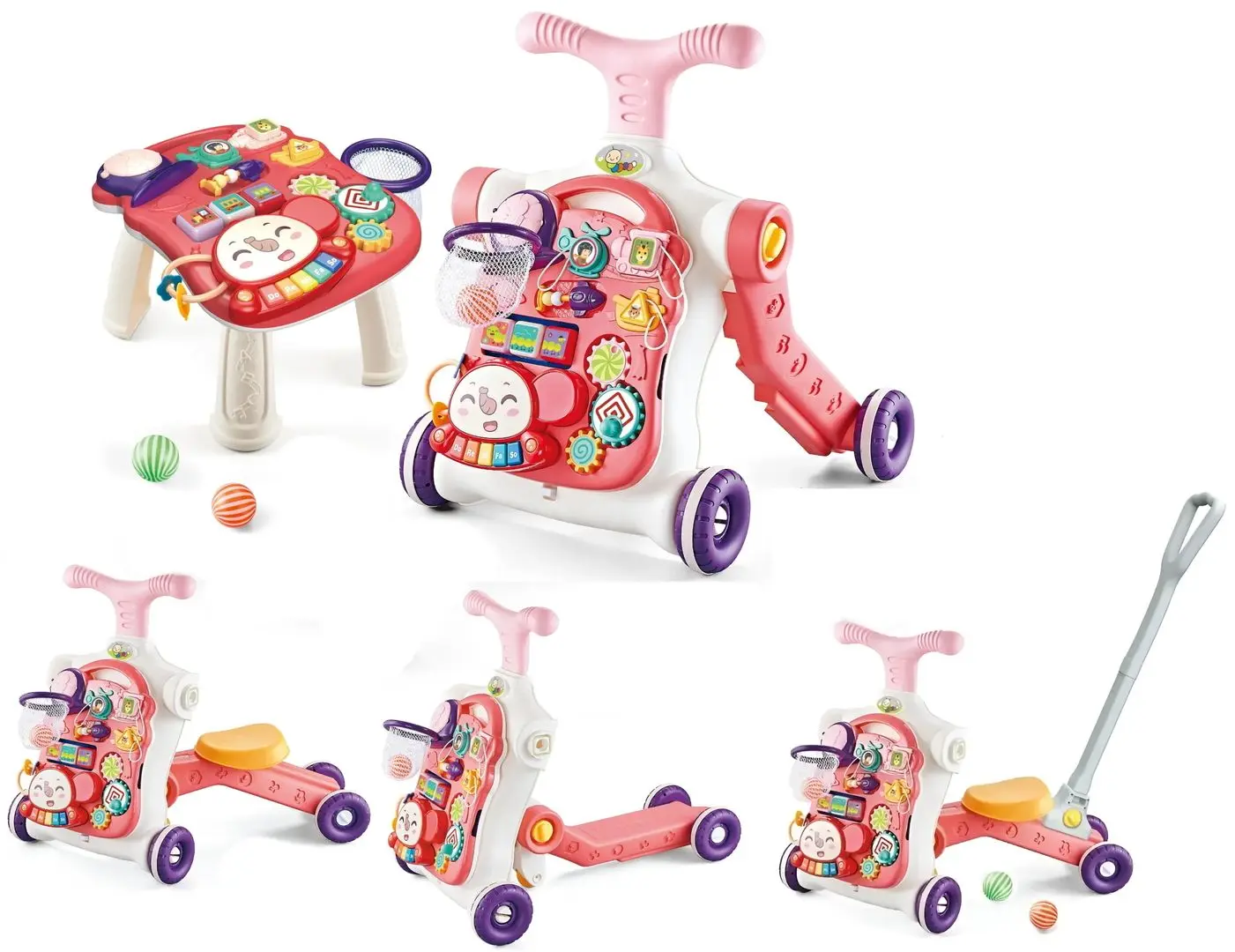 Ходунок интерактивный 5в1 AliBibi MWH5283867 (Pink/White)