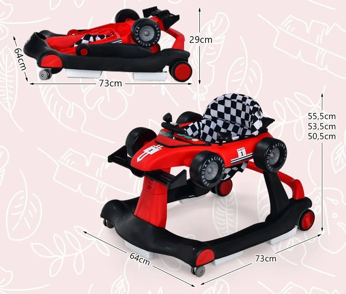 Ходунок 4в1 Costway BC10229RE (Red)