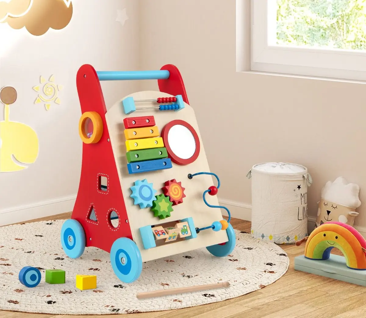 Ходунок интерактивный Costway TP10320NA (Red/Multicolor)