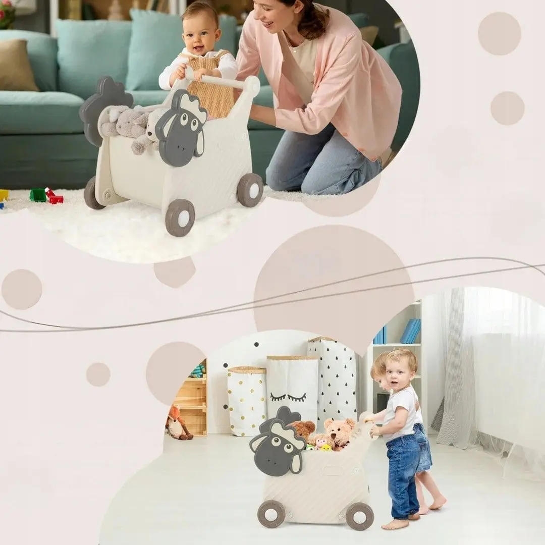 Ходунок-каталка 2в1 Costway UY10165WH (Beige/Gray)