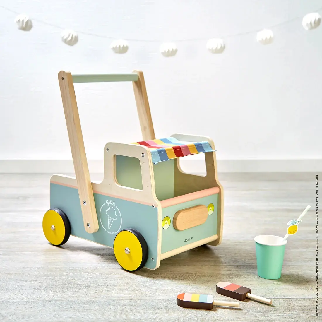 Premergator interactiv Janod Ice Cream Cart (Blue) - 6