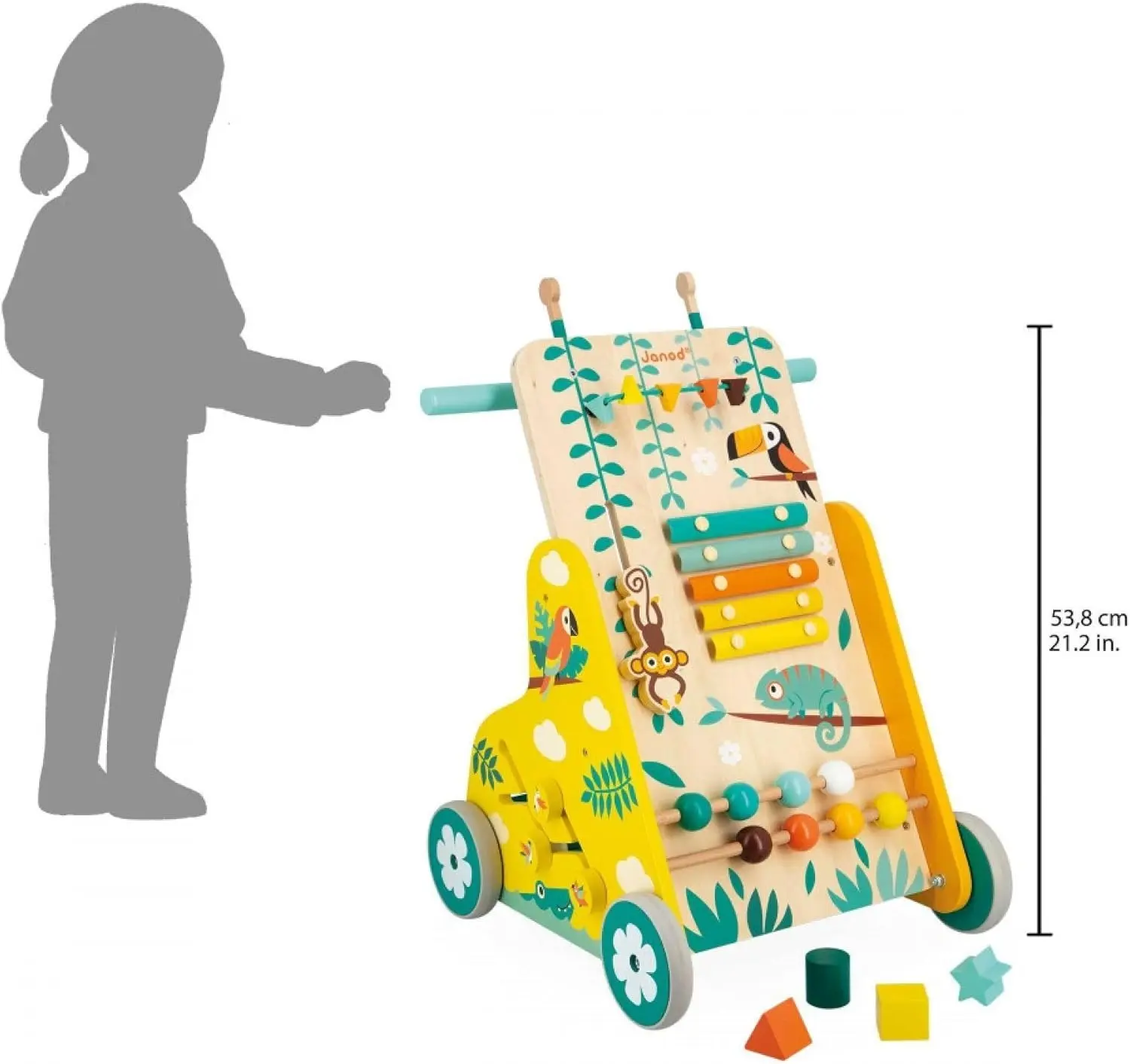 Premergator interactiv Janod Tropik Multi-Activity Trolley (Multicolore) - 9