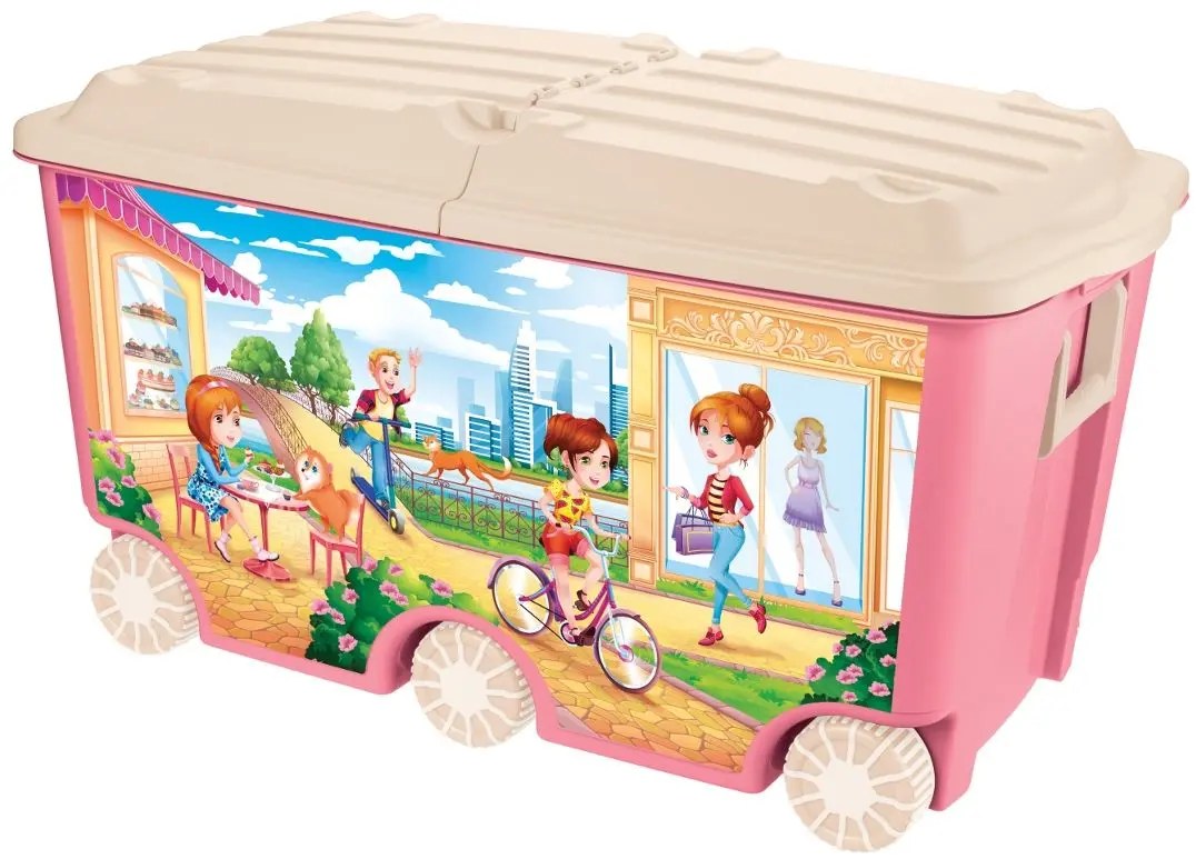 Cutie pentru jucarii Бытпласт Plastiska 66l (Pink/White)