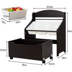 Стеллаж Costway HW66456CF (Dark Brown/White) Thumb