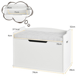 Banca cu depozitare Costway HW66699WH (White) Thumb