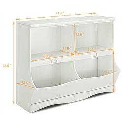 Стеллаж для хранения игрушек Costway HW57075WH (White) Thumb