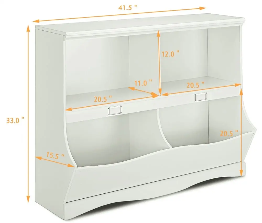 Стеллаж для хранения игрушек Costway HW57075WH (White)