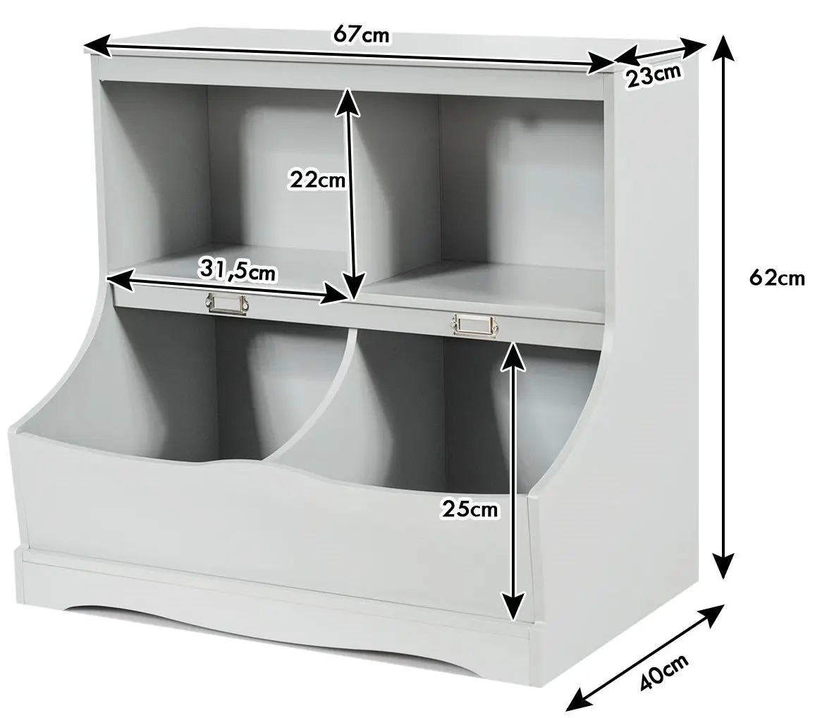 Organizator pentru jucării Costway HW63982GR (Grey)