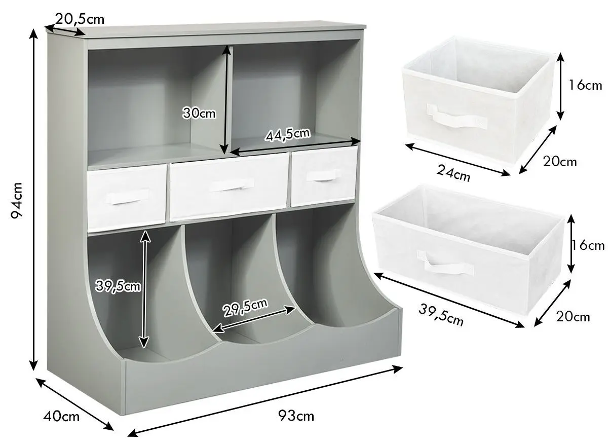 Organizator pentru jucării Costway HW64191GR (Grey)