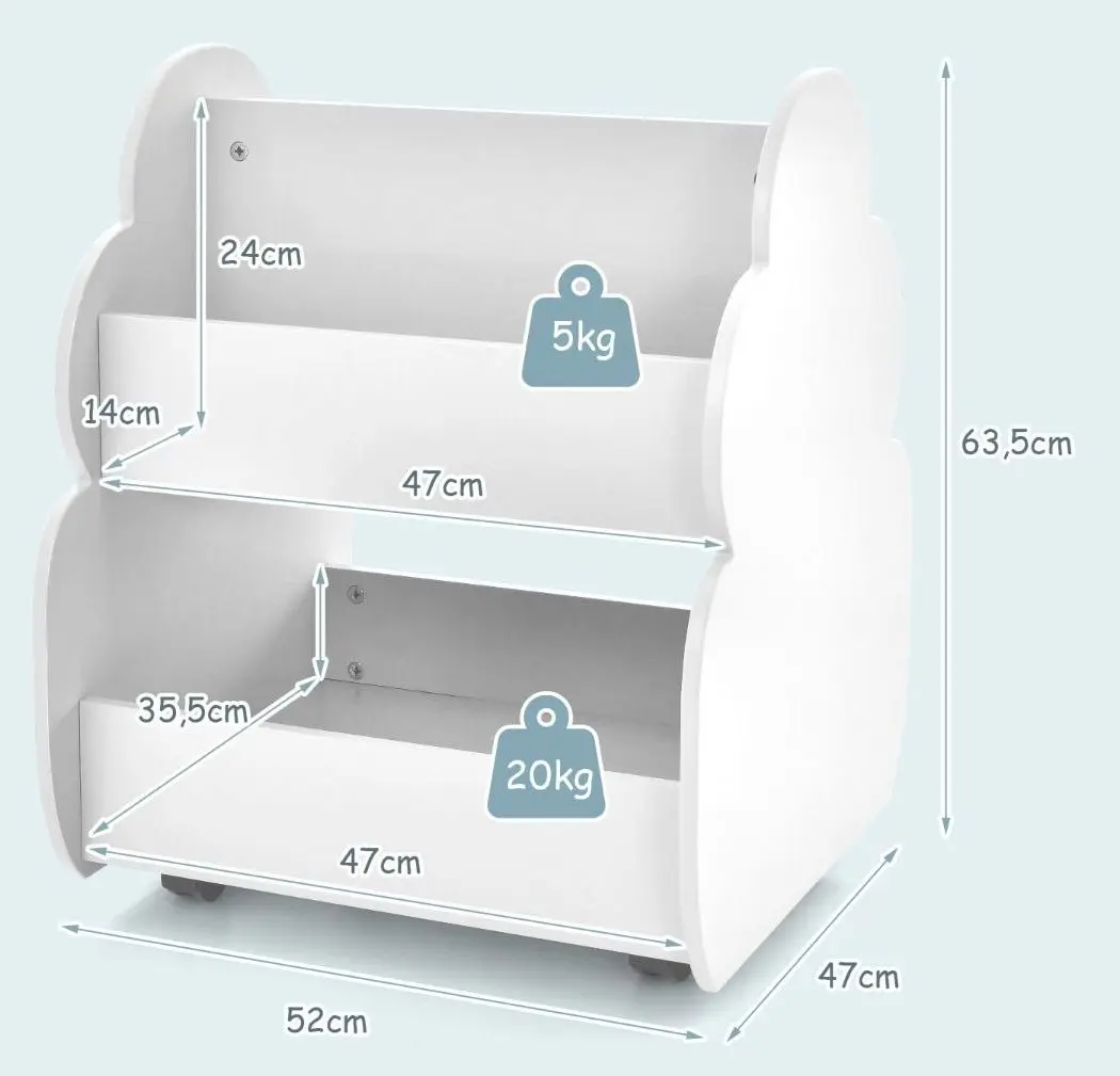 Стеллаж для хранения игрушек Costway TP10133WH (White) - 5
