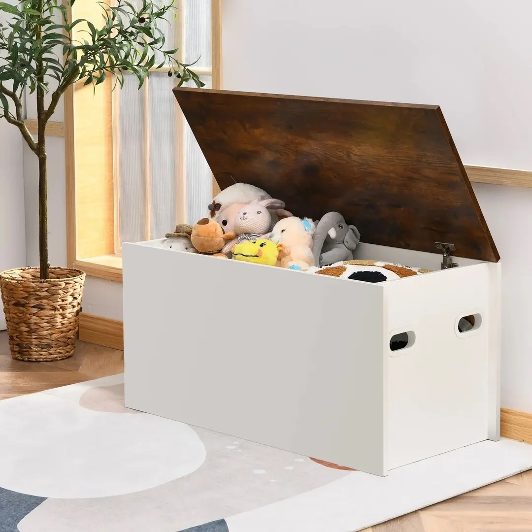 Сундук для игрушек Costway JZ10156WH (White/Rustic Brown) - 2