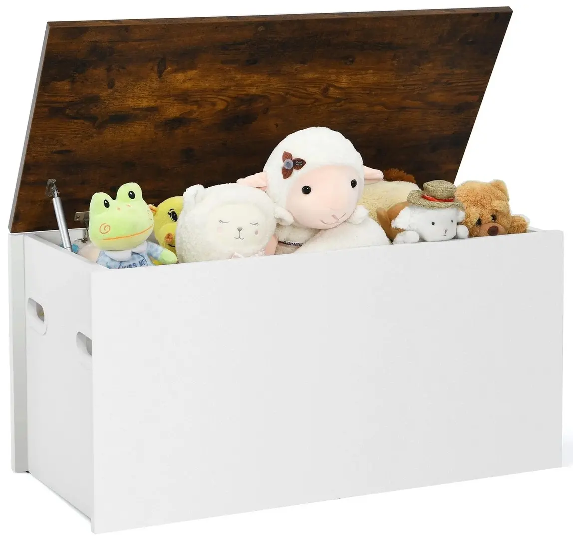 Сундук для игрушек Costway JZ10156WH (White/Rustic Brown) - 4