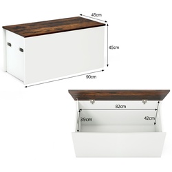 Сундук для игрушек Costway JZ10156WH (White/Rustic Brown) Thumb