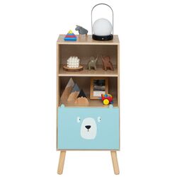 Tumba pentru depozitare jucarii Costway TP10095CF (Natural/Blue)