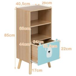 Тумба для хранения игрушек Costway TP10095CF (Natural/Blue) Thumb