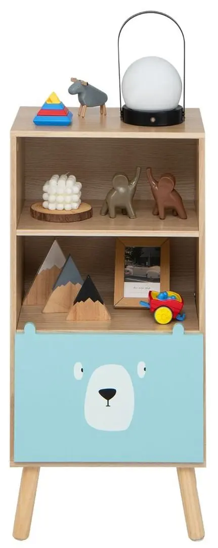 Тумба для хранения игрушек Costway TP10095CF (Natural/Blue)