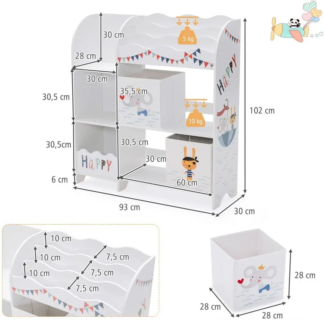 Organizator de jucarii Costway JZ10070 (White)
