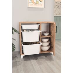 Тумба-органайзер для хранения игрушек Bofigo 1D3S (Pine/White) Thumb