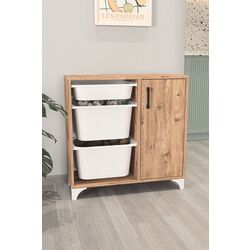 Тумба-органайзер для хранения игрушек Bofigo 1D3S (Pine/White) Thumb