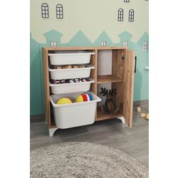 Тумба-органайзер для хранения игрушек Bofigo 1D4S (Pine/White) Thumb