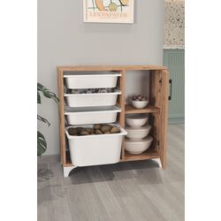 Тумба-органайзер для хранения игрушек Bofigo 1D4S (Pine/White) Thumb