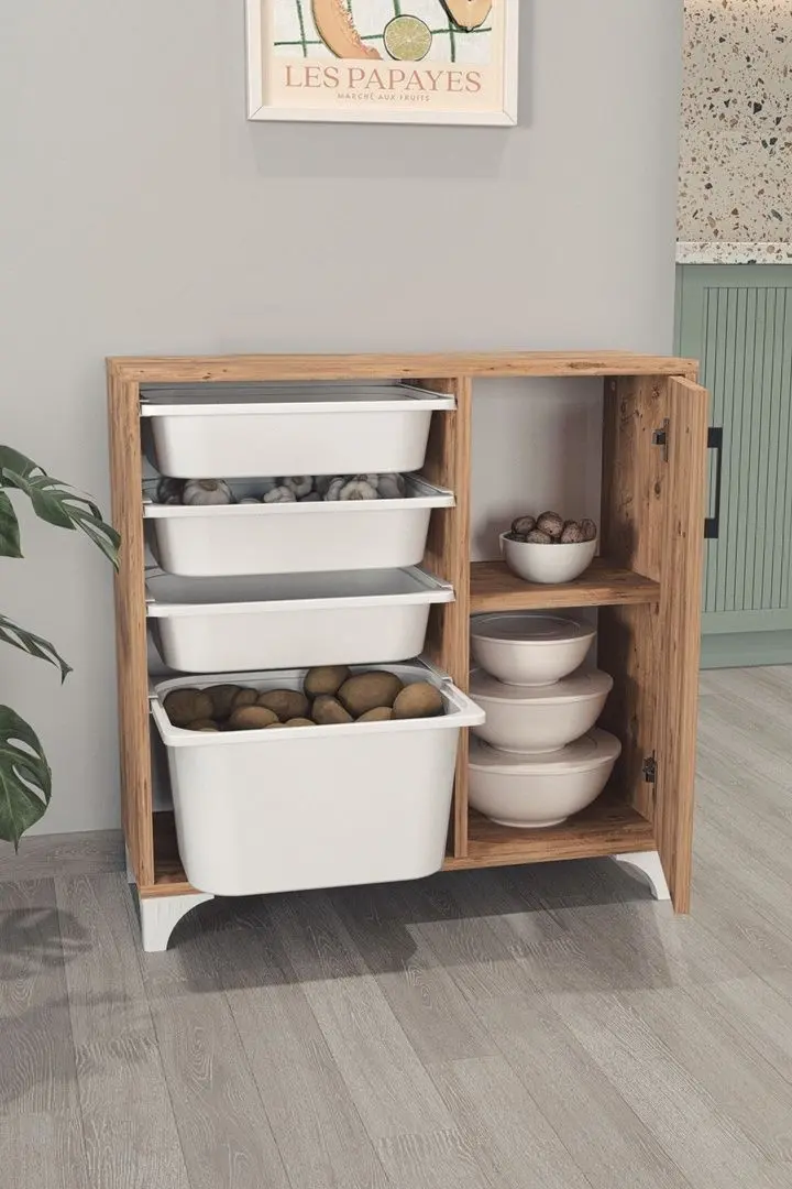 Тумба-органайзер для хранения игрушек Bofigo 1D4S (Pine/White)