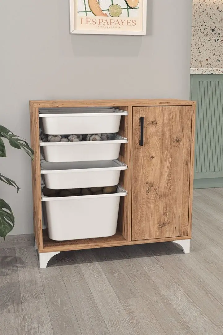 Тумба-органайзер для хранения игрушек Bofigo 1D4S (Pine/White)