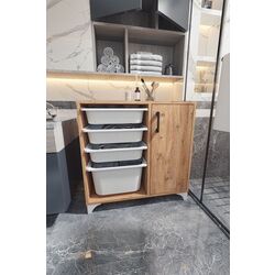 Тумба-органайзер для хранения игрушек Bofigo 1D4S (Pine/White) Thumb