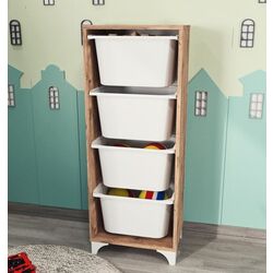 Organizator de jucarii Fabulous cu 4 cosuri (Pine/White) Thumb