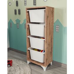 Organizator de jucarii Fabulous cu 4 cosuri (Pine/White) Thumb