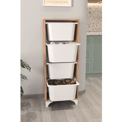 Organizator de jucarii Fabulous cu 4 cosuri (Pine/White) Thumb