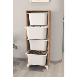 Organizator de jucarii Fabulous cu 4 cosuri (Pine/White) Thumb