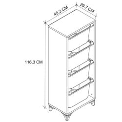 Organizator de jucarii Bofigo cu 4 cosuri (White) Thumb