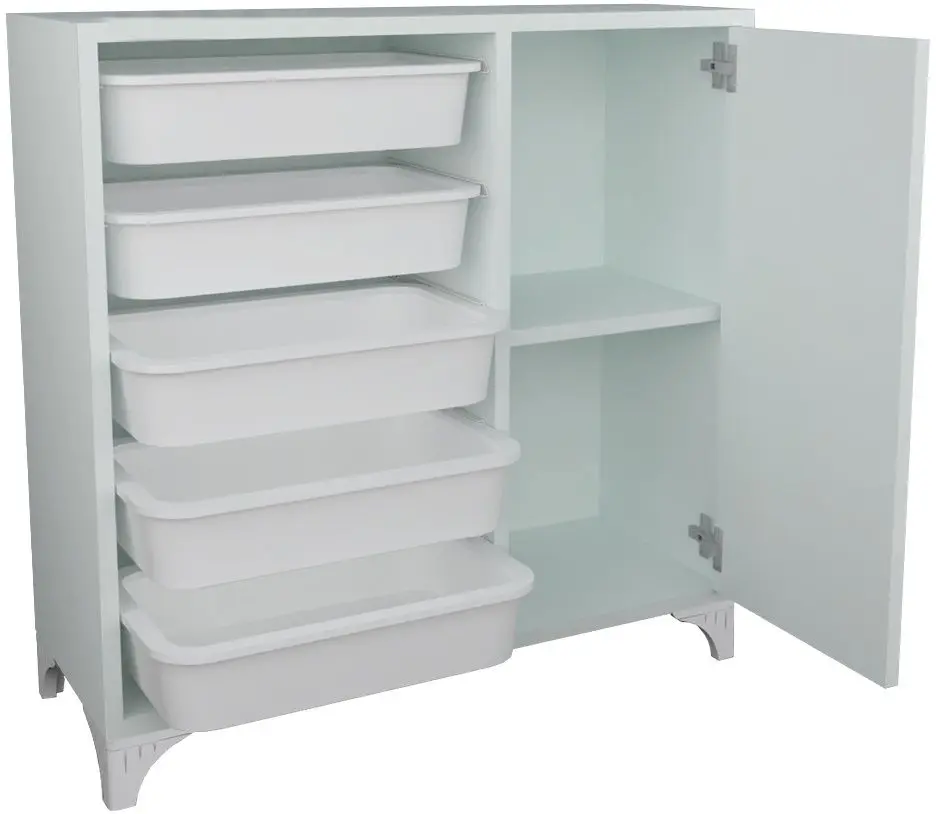 Тумба-органайзер для хранения игрушек Bofigo с 5 контейнерами (White)