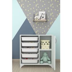 Тумба-органайзер для хранения игрушек Bofigo с 5 контейнерами (White) Thumb