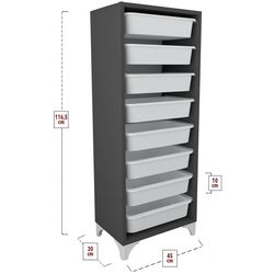 Тумба-органайзер для хранения игрушек Bofigo с 8 контейнерами (Anthracite) Thumb