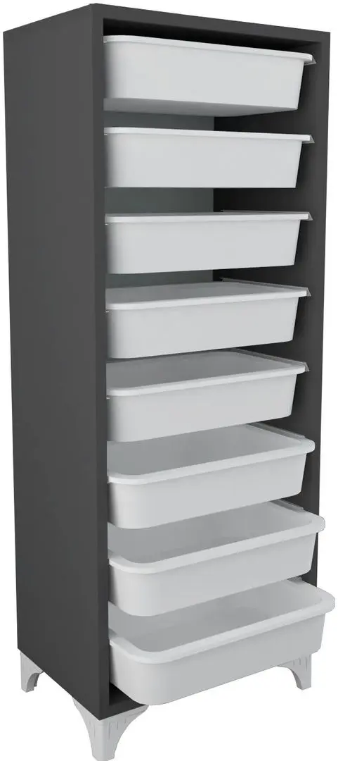 Тумба-органайзер для хранения игрушек Bofigo с 8 контейнерами (Anthracite)