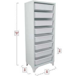 Organizator de jucarii Bofigo cu 8 cosuri (White) Thumb