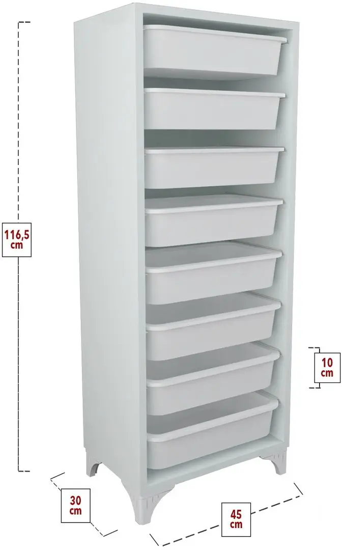 Organizator de jucarii Bofigo cu 8 cosuri (White)