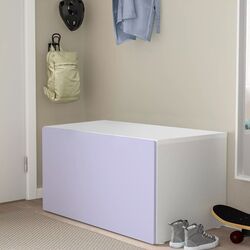 Скамья с ящиком Ikea Smastad 90x52x48 (Белый/Лиловый)