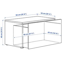 Скамья с ящиком Ikea Smastad 90x52x48 (Белый/Синий) Thumb