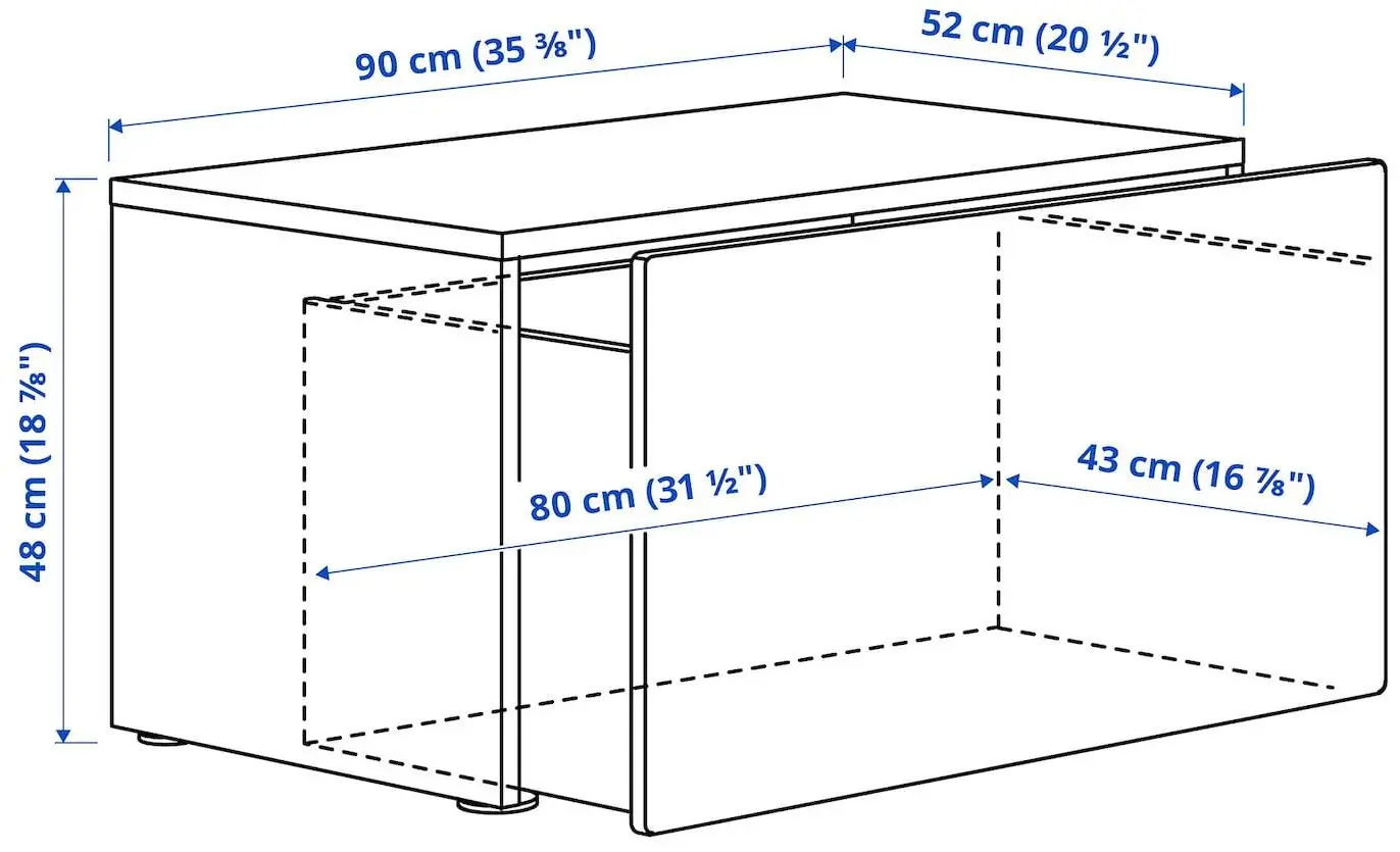 Скамья с ящиком Ikea Smastad 90x52x48 (Белый/Синий)