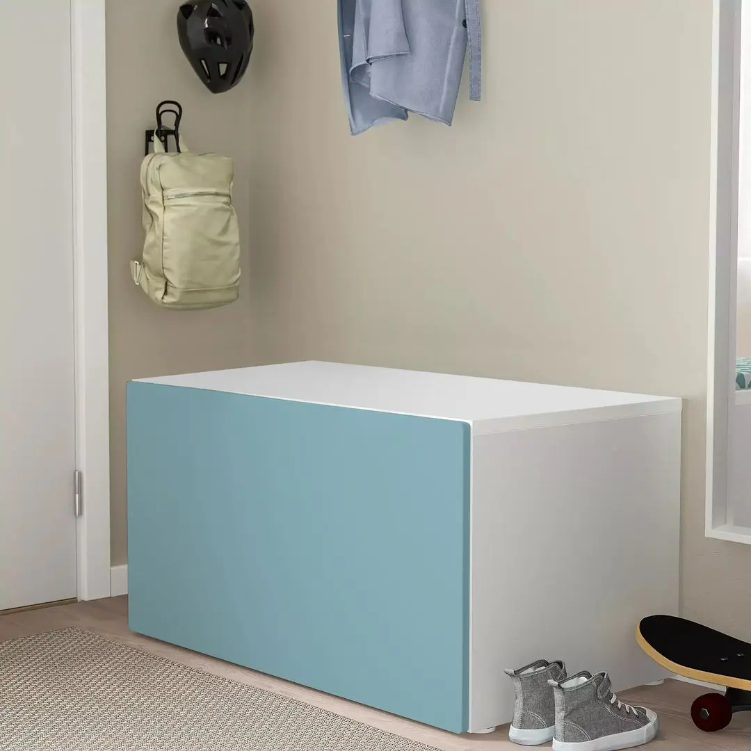 Скамья с ящиком Ikea Smastad 90x52x48 (Белый/Синий)