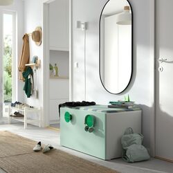 Скамья с ящиком Ikea Smastad 90x52x48 (Белый/Светло-зеленый)