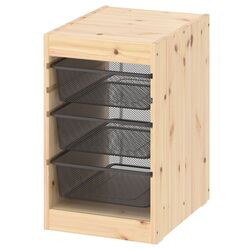 Etajera Ikea Trofast 3 cosuri 32x44x52 (Pin/Gri Inchis) Thumb