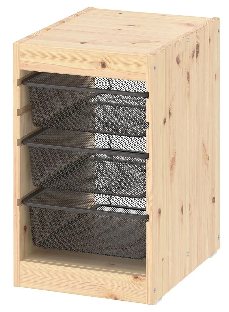 Etajera Ikea Trofast 3 cosuri 32x44x52 (Pin/Gri Inchis)