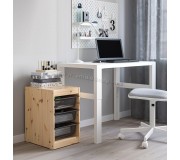 Стеллаж Ikea Trofast 3 корзины 32x44x52 (Сосна/Темно-серый)