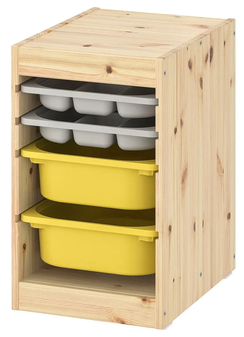Etajera Ikea Trofast 2 organizatori/2 containere 32x44x52 (Pin/Gri/Galben) - 3
