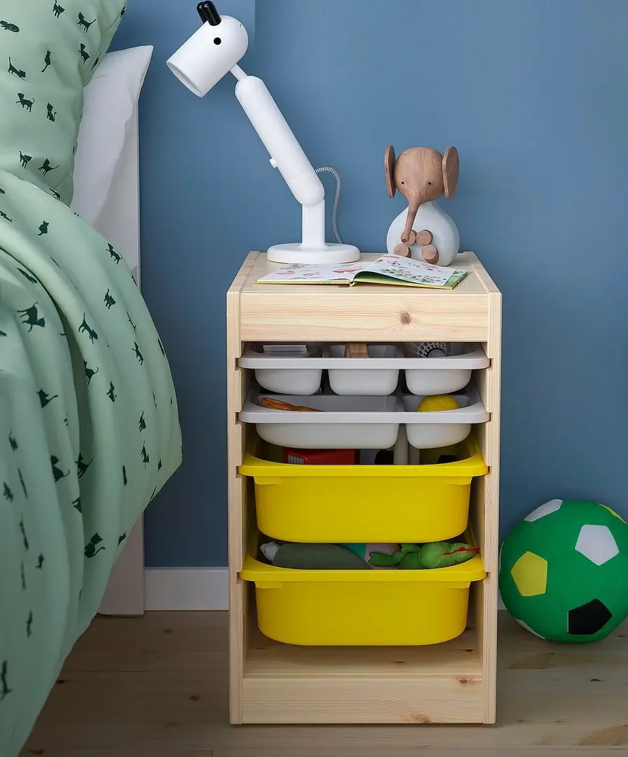 Etajera Ikea Trofast 2 organizatori/2 containere 32x44x52 (Pin/Gri/Galben)