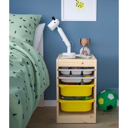 Etajera Ikea Trofast 2 organizatori/2 containeri 32x44x52 (Pin/Gri/Galben)